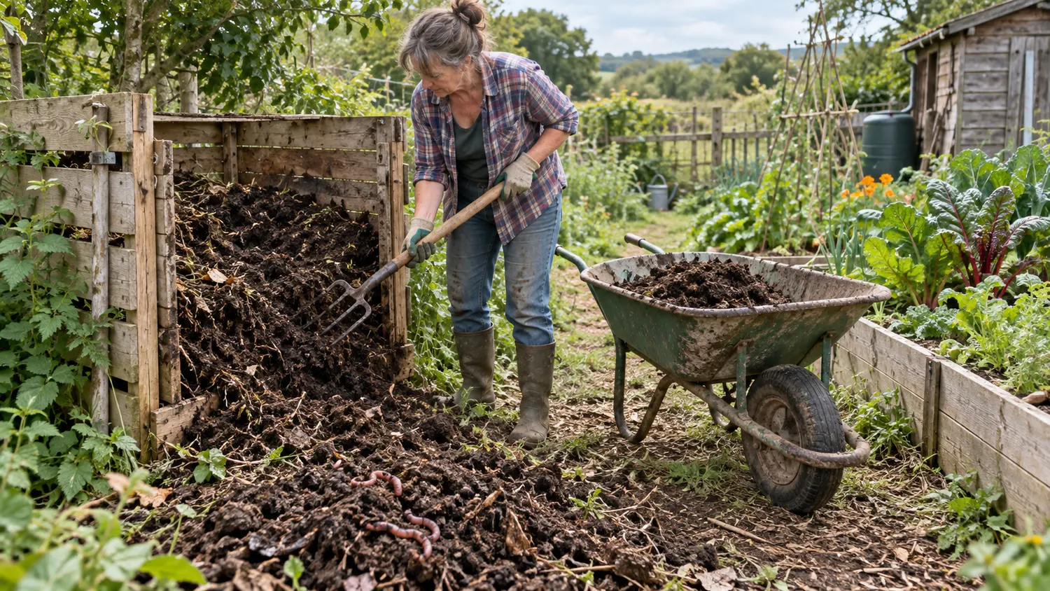 Plan de suelo vivo: compost y abonado bancal a bancal