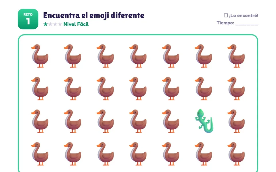Página del nivel fácil