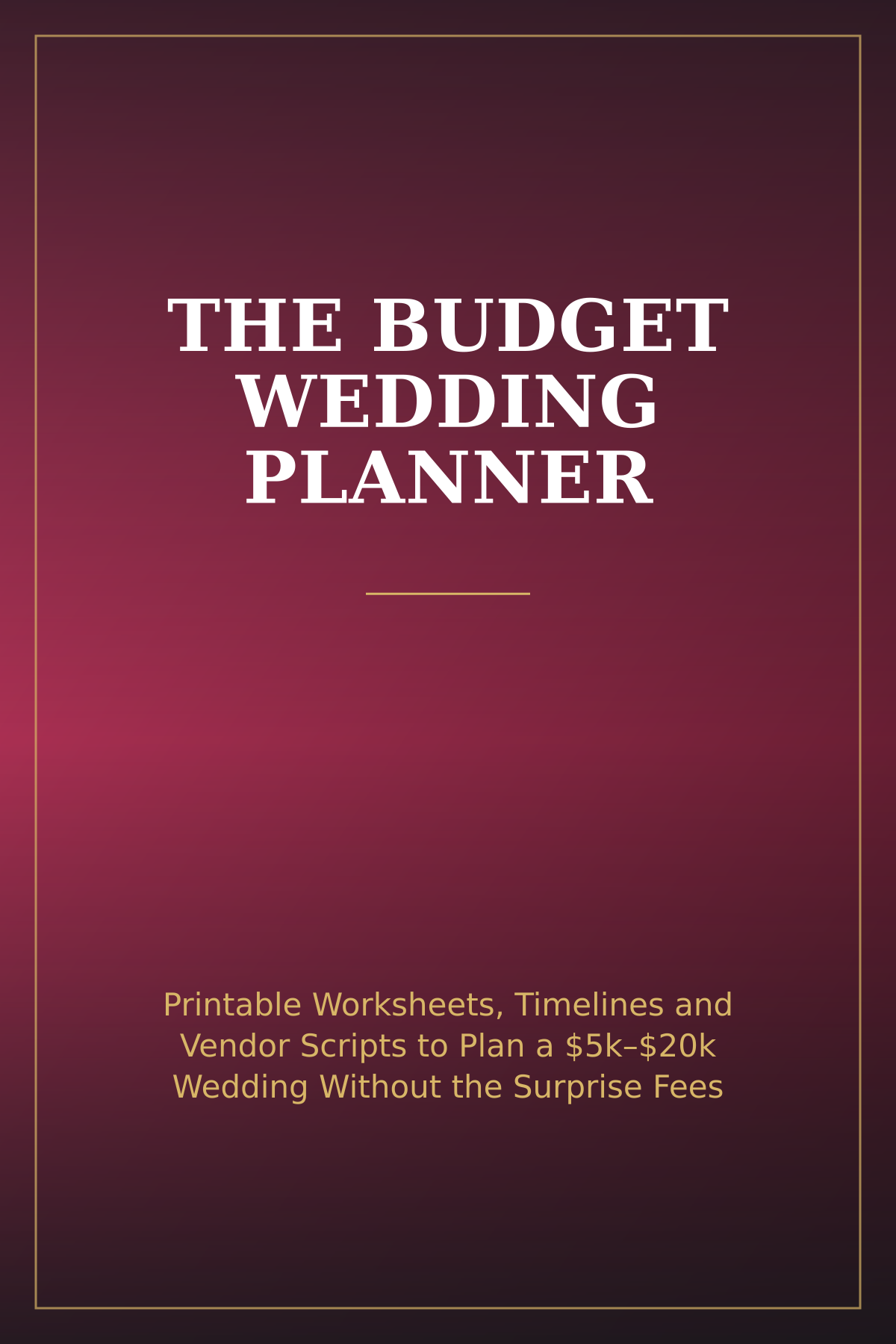 Plan the wedding you want. Keep the budget you set.